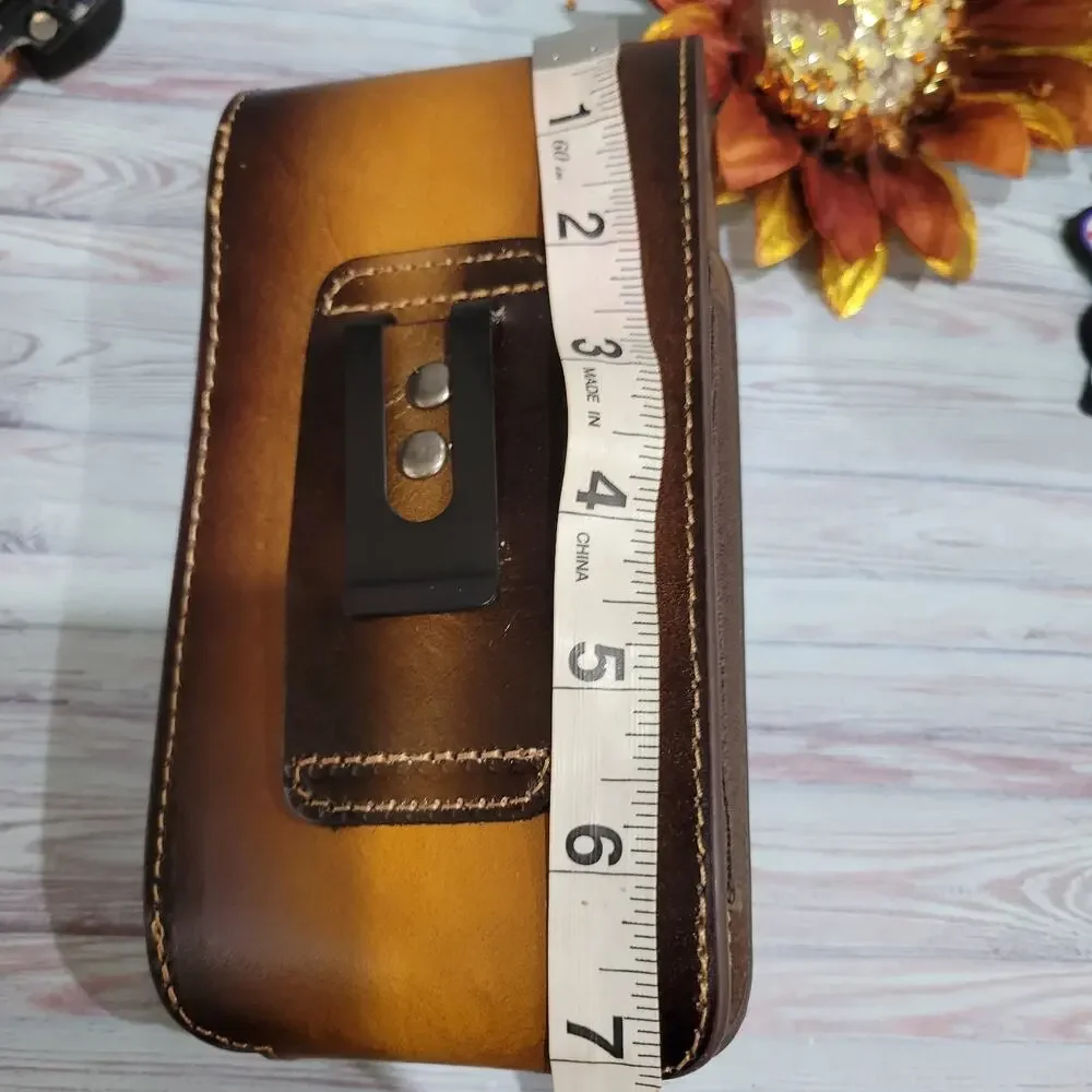 Rooster Leather Phone Holstor With Belt Clip LARGE 7x4